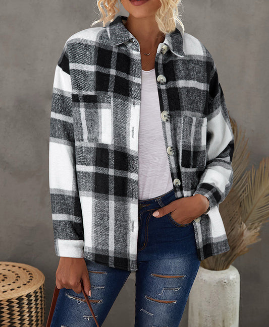 Plaid Buttoned Jacket FB