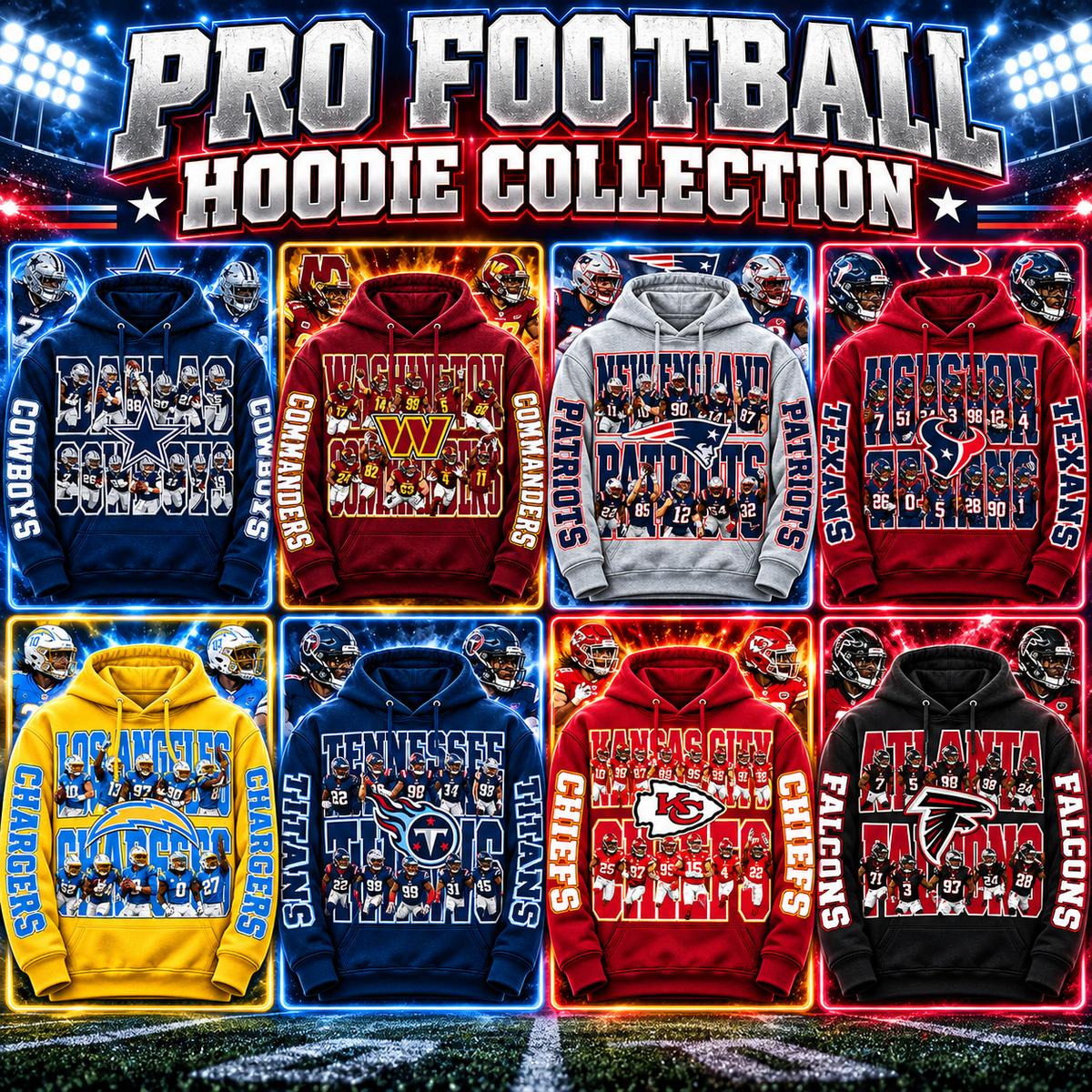 PRO FBALL HOODIE COLLECTION W/ SLEEVE PRINT GROUP 1