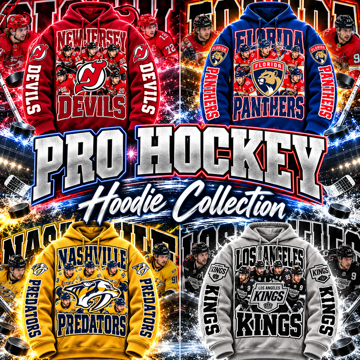 HOCKEY HOODIE COLLECTION W/ SLEEVE PRINT GROUP 3