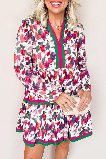 Purple Floral Contrast Dress September.