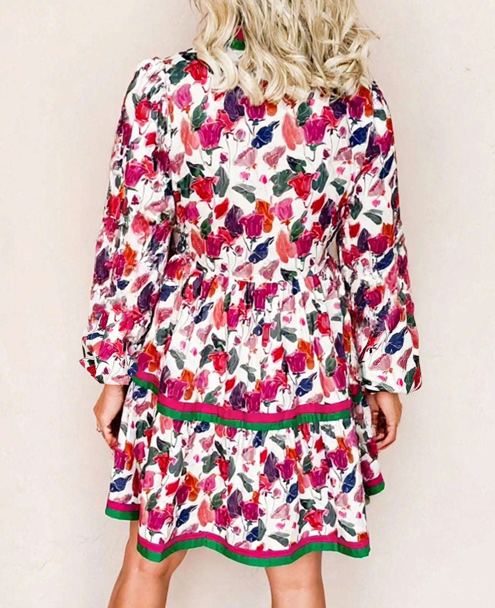 Purple Floral Contrast Dress September.