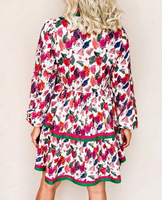 Purple Floral Contrast Dress September.