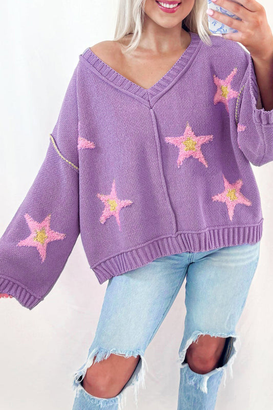 Purple Star Oversized Sweater FB