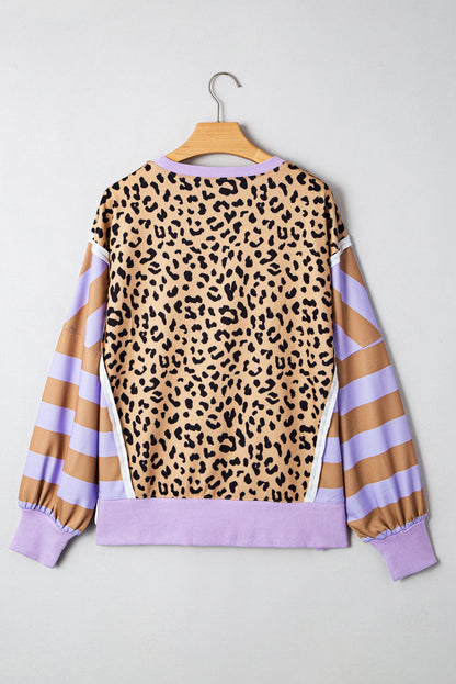 Stripe Leopard Pullover FB