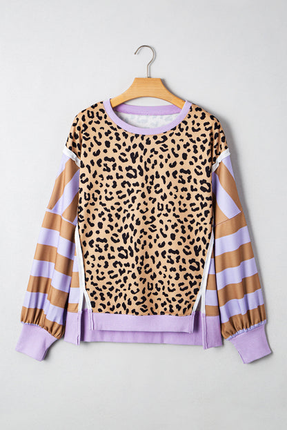 Stripe Leopard Pullover FB