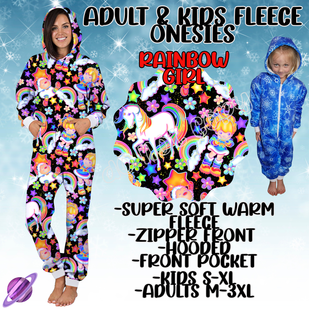 RAINBOW GIRL - ADULT & KIDS FLEECE ONESIES CLOSING 9/28