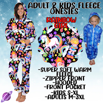 RAINBOW GIRL - ADULT & KIDS FLEECE ONESIES CLOSING 9/28