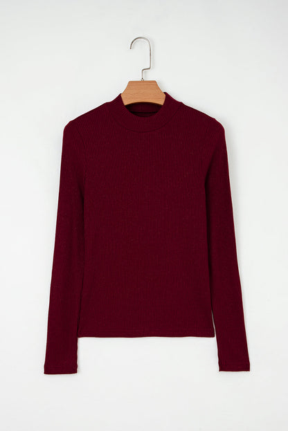 Red Ribbed Slim Top September.