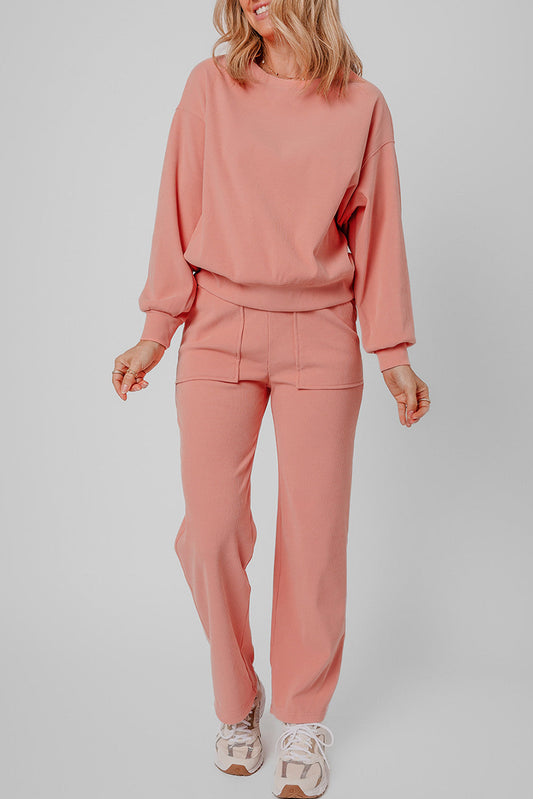 Ribbed Knit Lounge Set FB