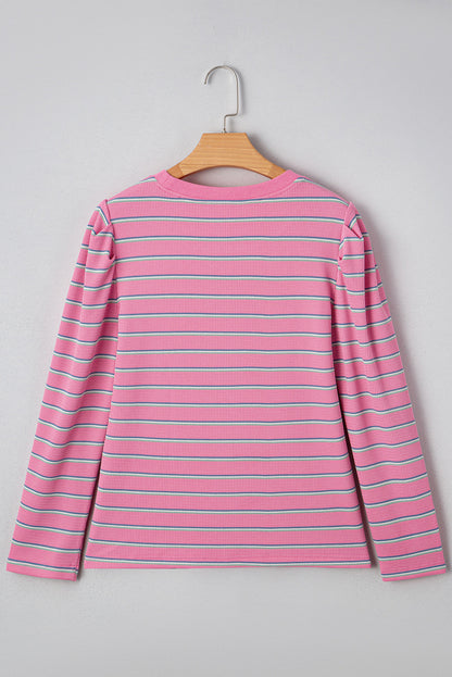 Rose Stripe Textured Top RTS