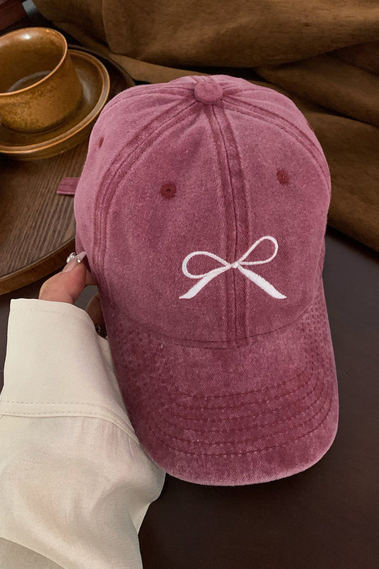 Rose Bow Knot Embroidered Hat FB