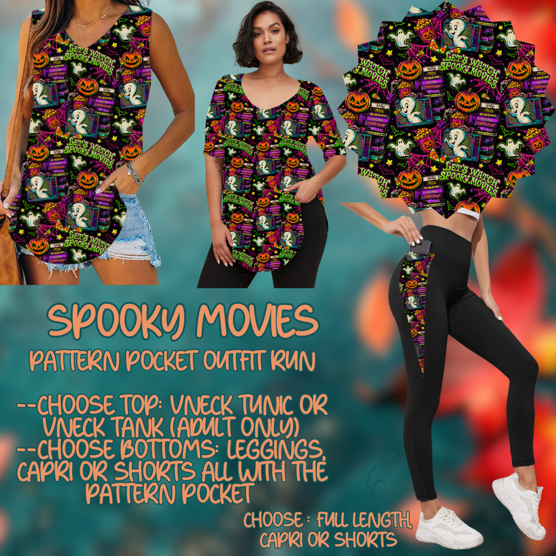 SPOOKY MOVIES - PATTERN POCKET OUTFIT RUN 14 CLOSING 10/4