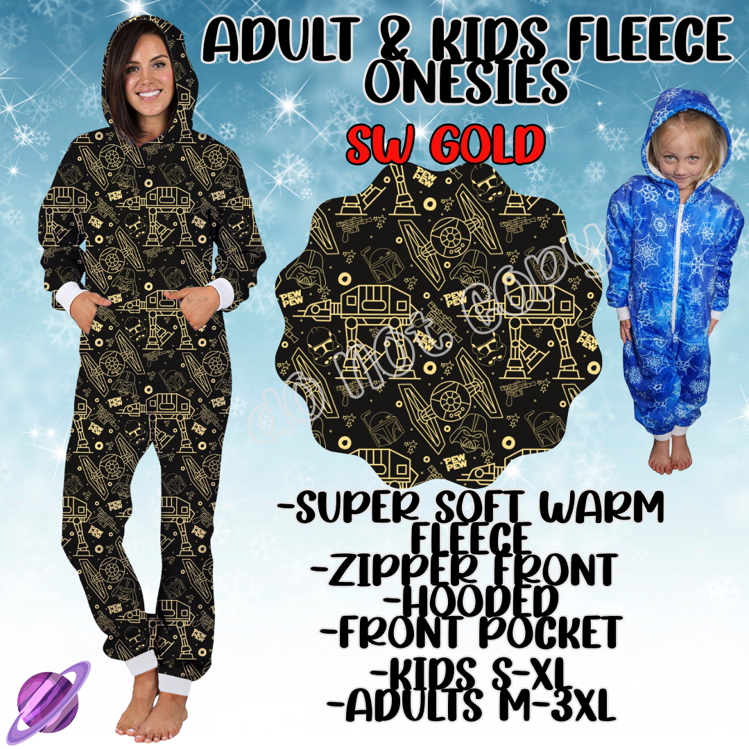 SW GOLD - ADULT & KIDS FLEECE ONESIES CLOSING 9/28