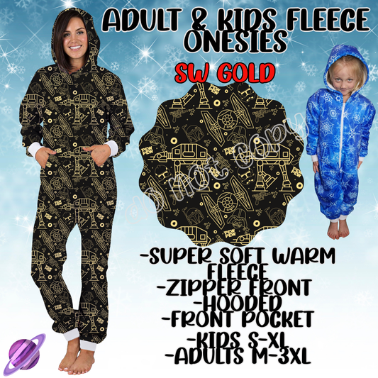 SW GOLD - ADULT & KIDS FLEECE ONESIES CLOSING 9/28