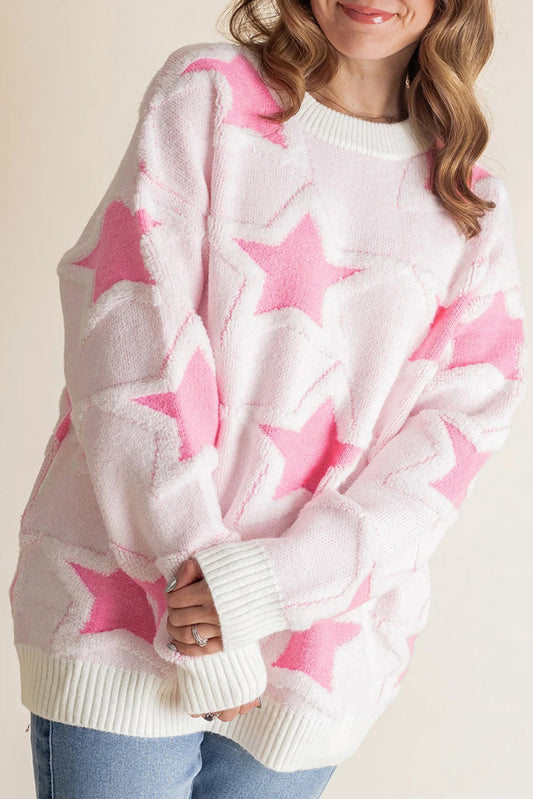 Sachet Pink Star Ribbed Sweater FB