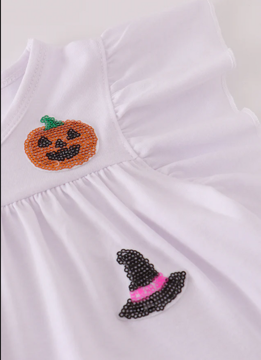 WHITE SEQUIN HALLOWEEN DRESS