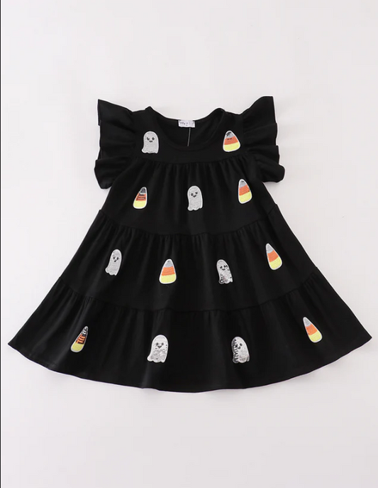 BLACK SEQUIN HALLOWEEN DRESS