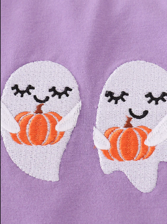 PURPLE EMBROIDERED GHOST TOP