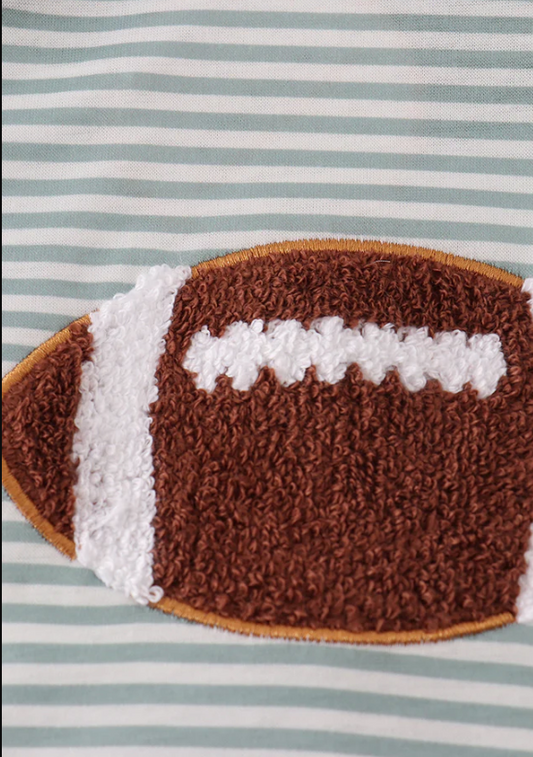 SAGE STRIPE FOOTBALL FRENCH KNOT HOODIE