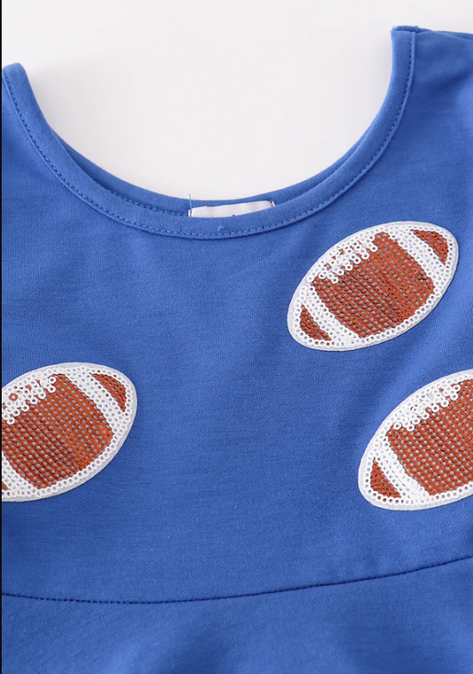 BLUE FOOTBALL SEQUIN DRESS