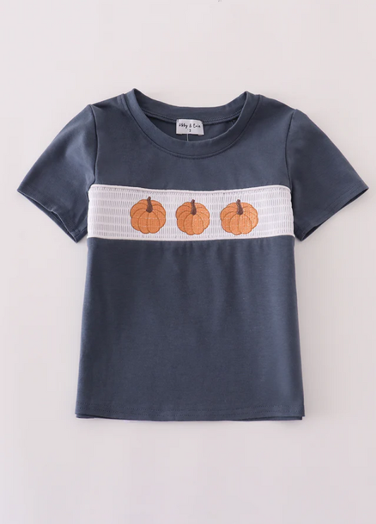 PUMPKIN EMBROIDERED TOP