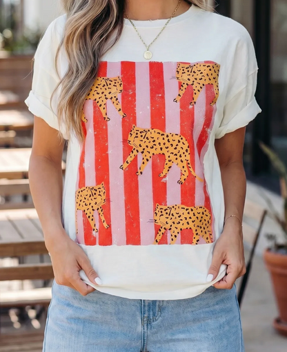 Cheetah Stripe Graphic Shirt