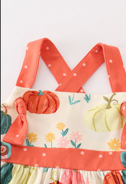 PUMPKIN PRINT APRON DRESS