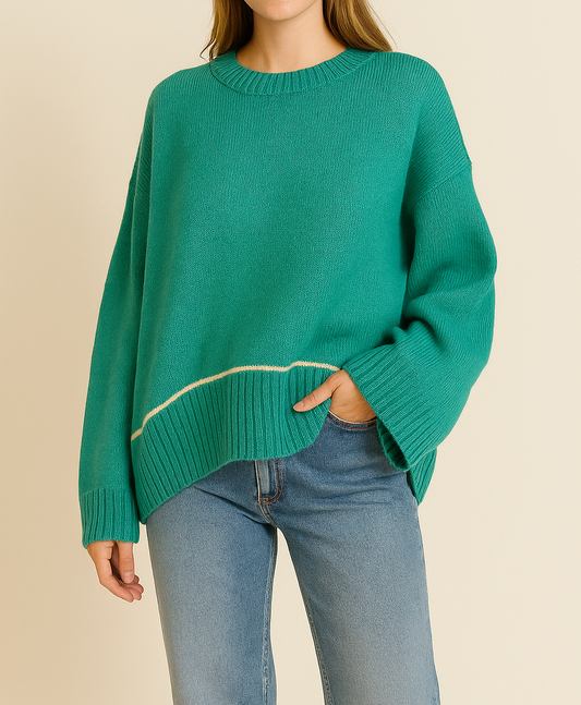 Sea Green Baggy Sweater FB
