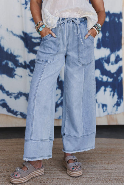Seam-Detail Raw Hem Pants RTS