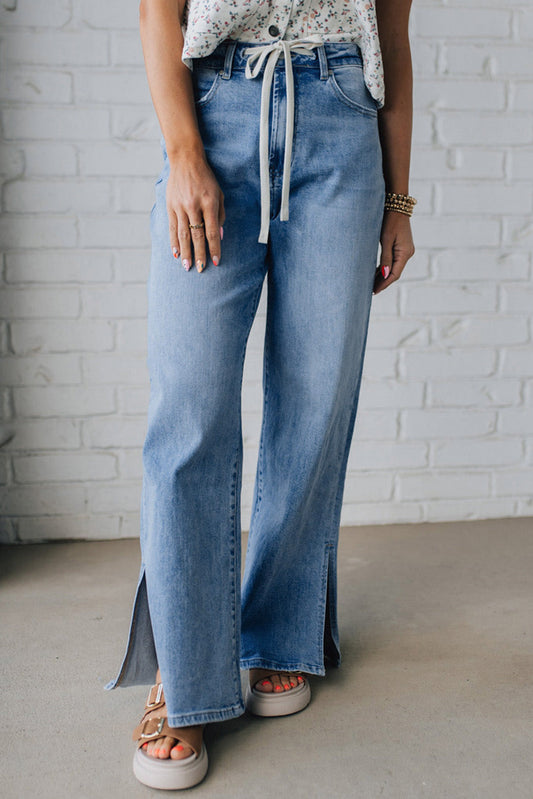Slit Leg Casual Jeans FB