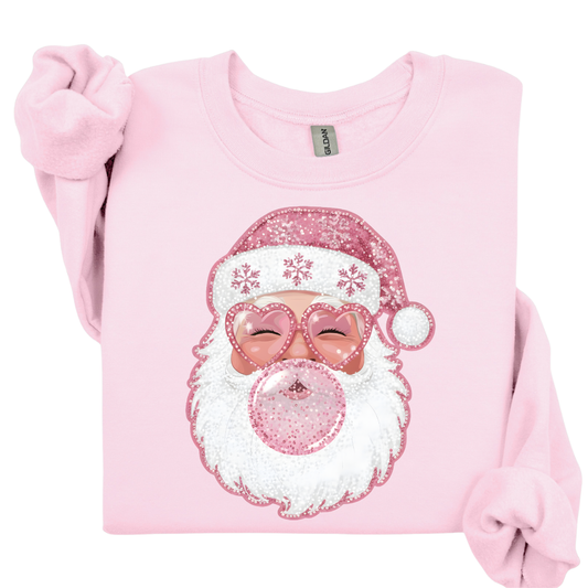 Santa--Rhinestone Bubble Sweatshirt.