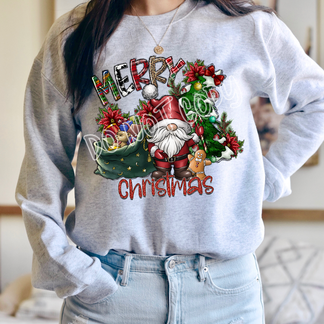 MERRY CHRISTMAS GNOME - CREWNECK SWEATSHIRT