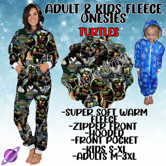 TURTLES - ADULT & KIDS FLEECE ONESIES CLOSING 9/28