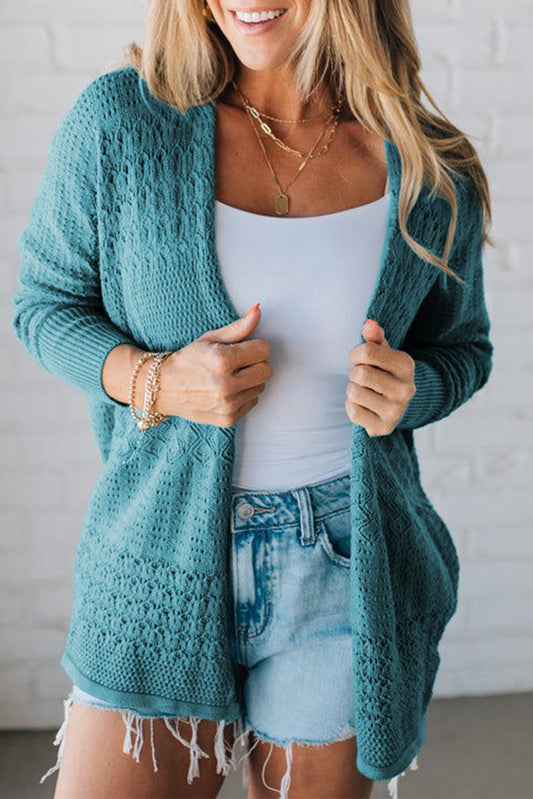Mix Pattern Hollow Cardigan FB