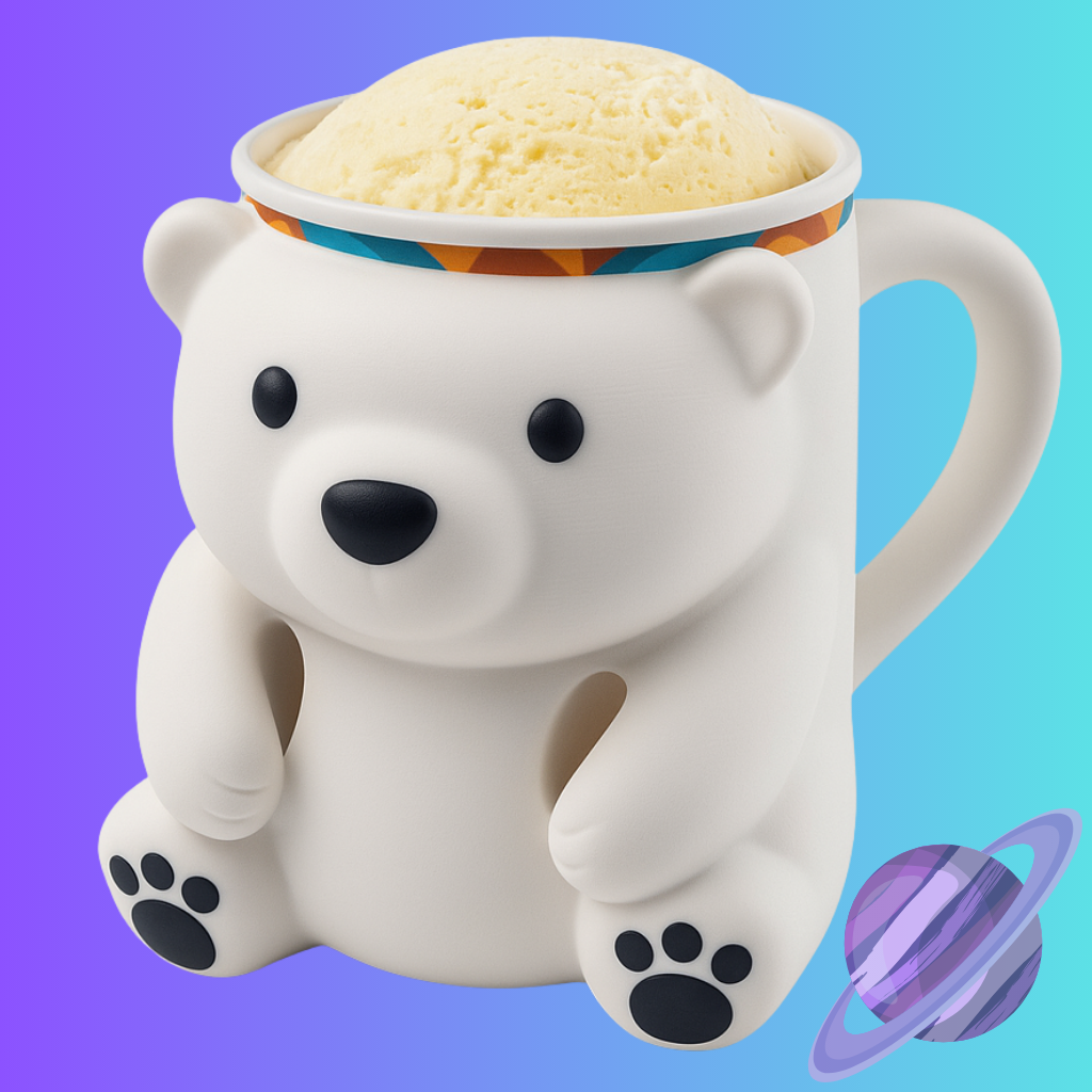 POLAR BEAR- 3D PRINTED ICE CREAM PINT HOLDER