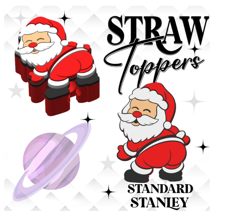 BOOTY SANTA- 3D PRINTED STRAW CHARM