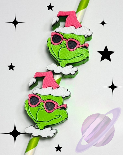MEAN GREEN- 3D PRINTED STRAW CHARM