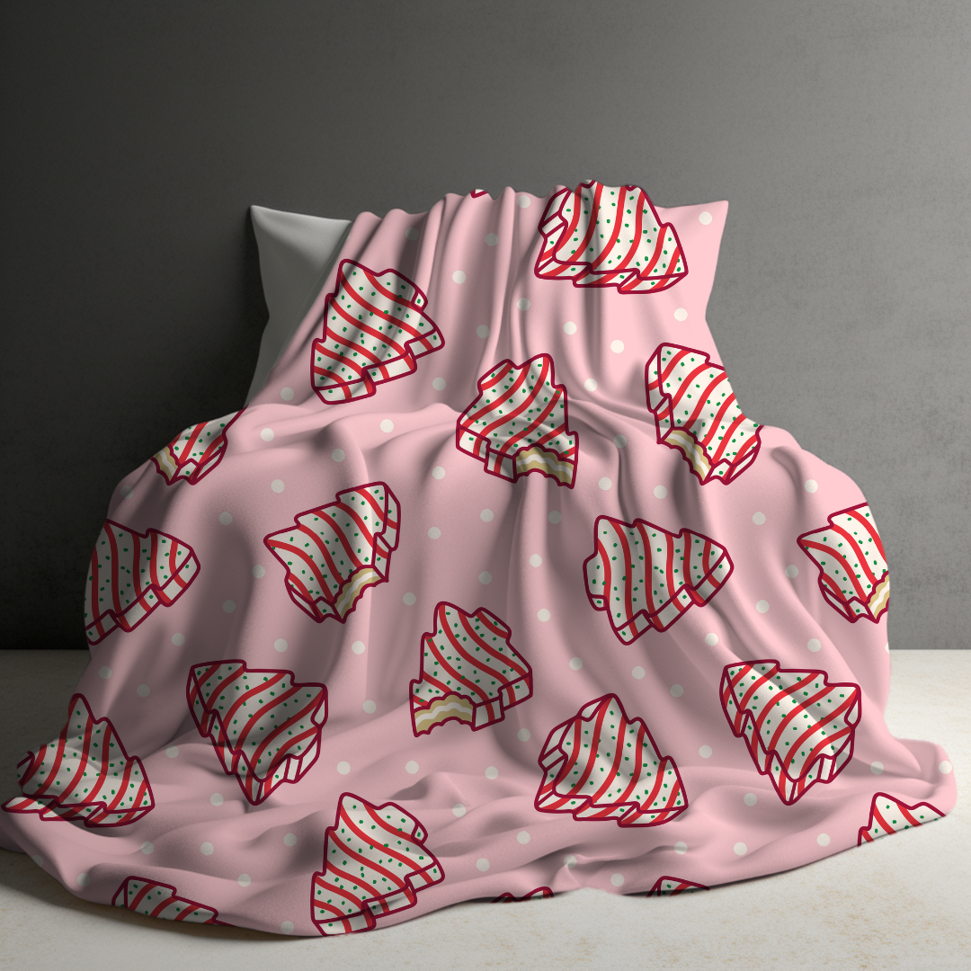 Blanket - Christmas - Pink Christmas Tree Cakes - PREORDER ENDS 10/10