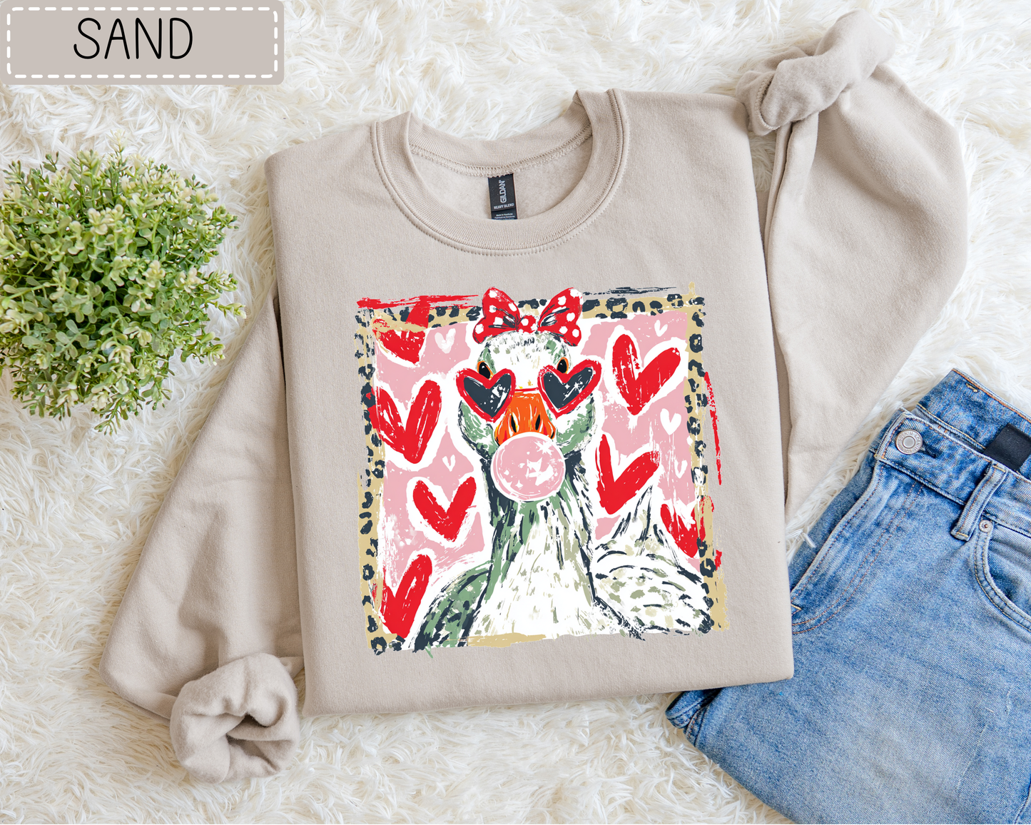 Valentine Goose Sweatshirt.