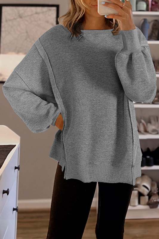 Waffle Knit Oversized Top FB