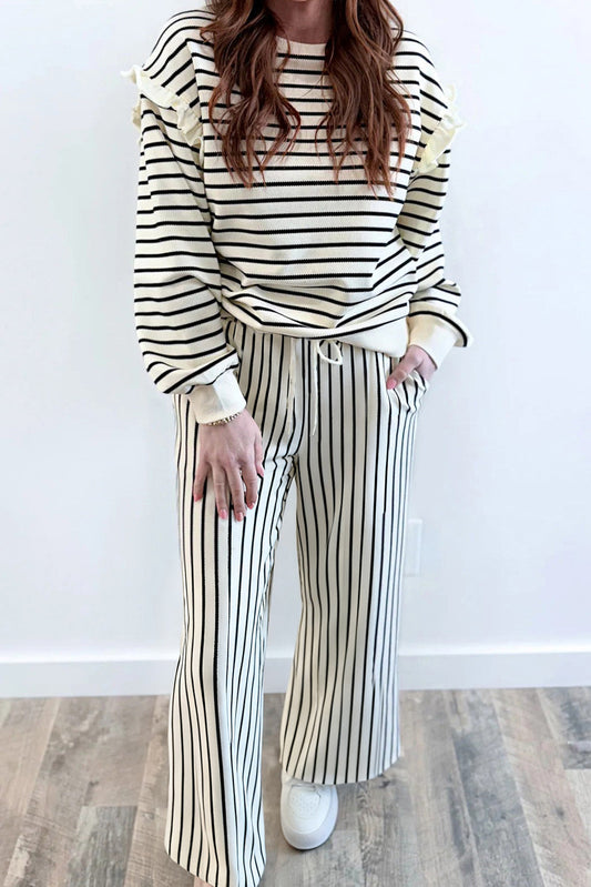 White Stripe Drawstring Set December.