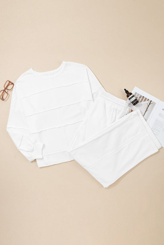 White Textured Raw Seam Plus Set September.