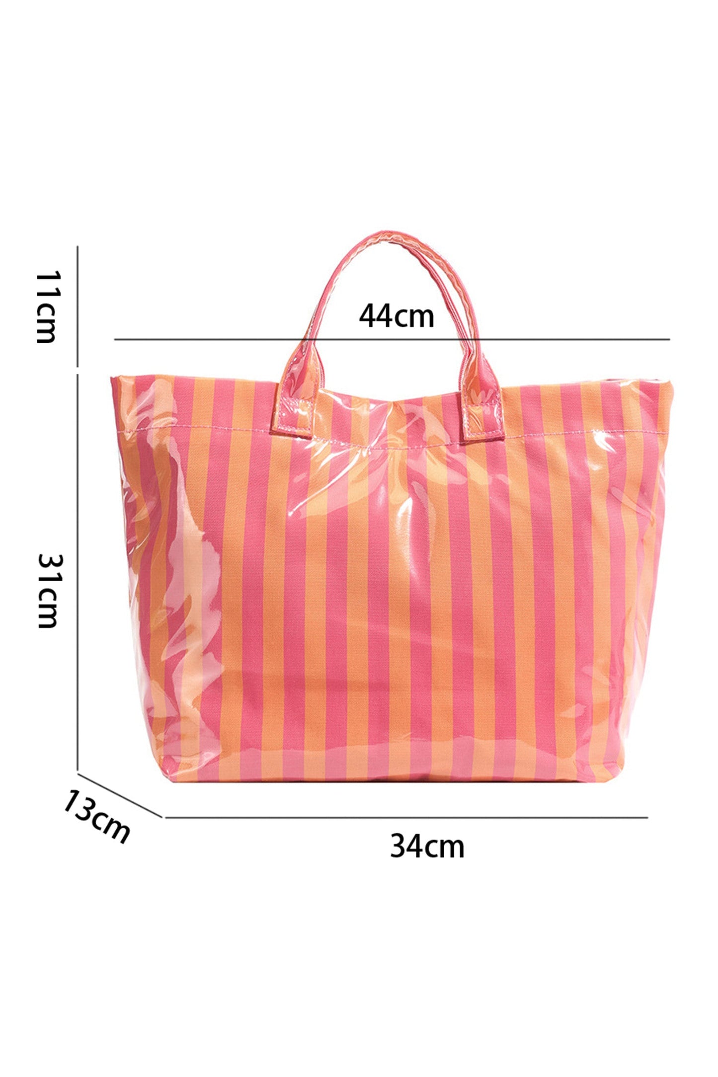 Glossy Striped Large Tote Bag FB