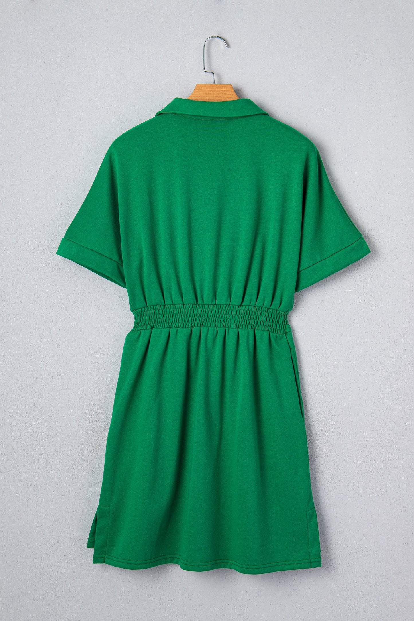 Green Elastic Waist Mini Dress January.