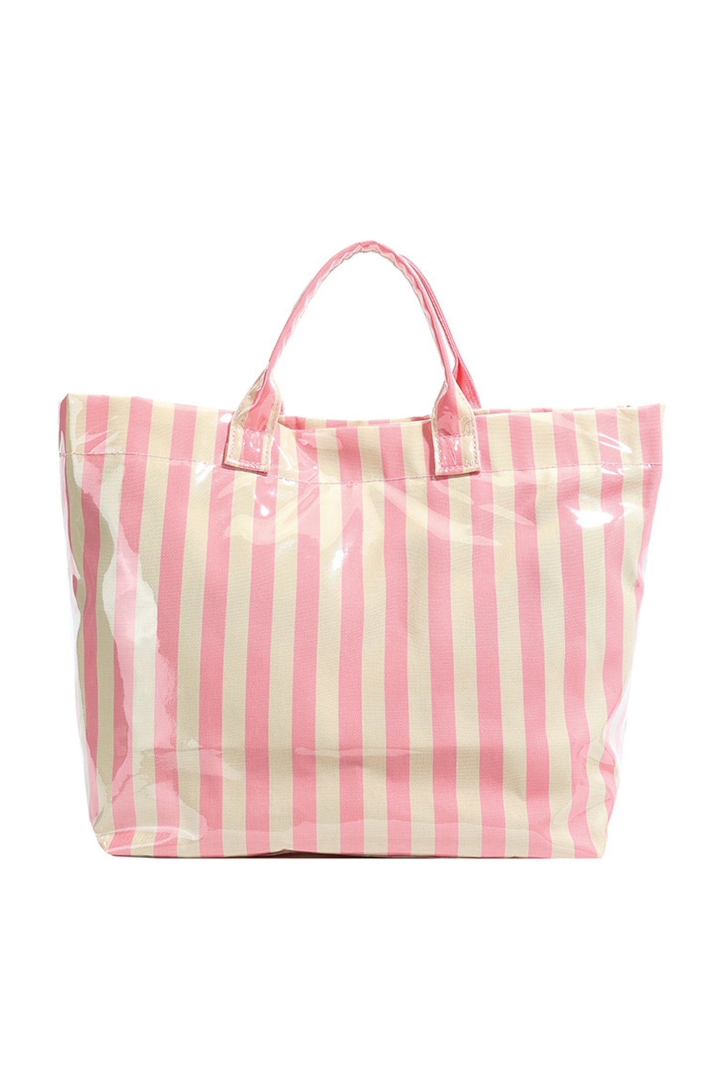 Glossy Striped Large Tote Bag FB