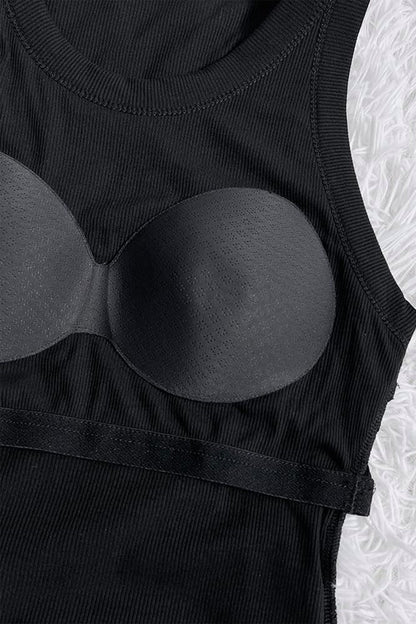 Black Slim Padded Tank