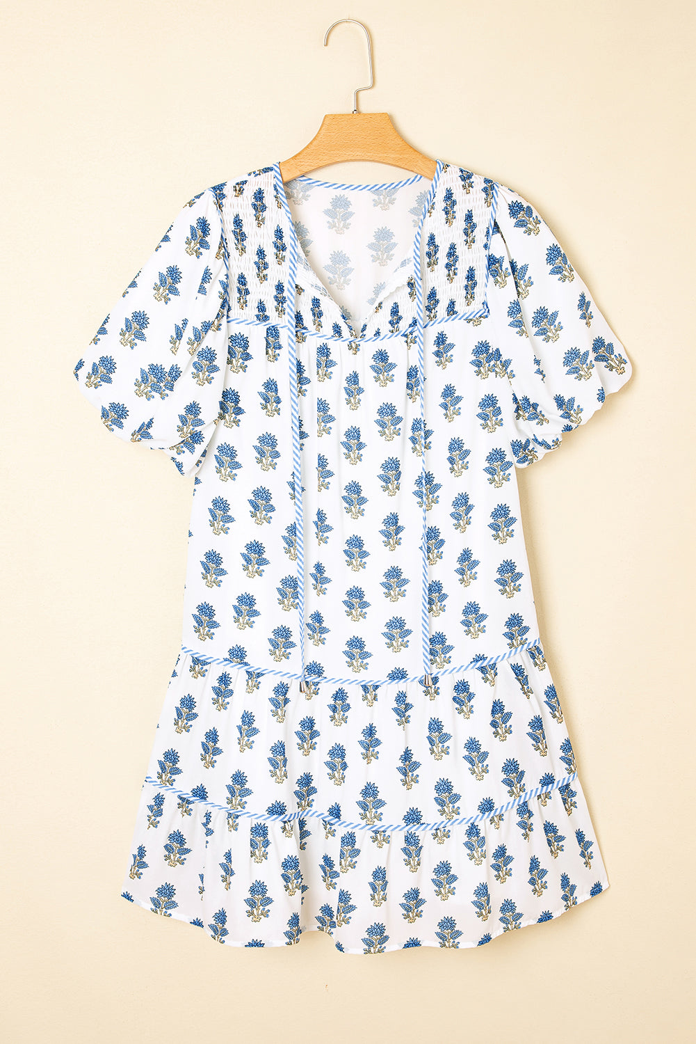 Blue Puff Mini Dress