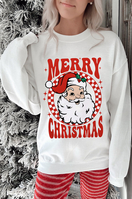 Retro Merry Christmas Santa Sweatshirt FB
