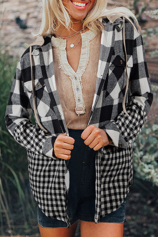 Black Double Plaid Shacket August.
