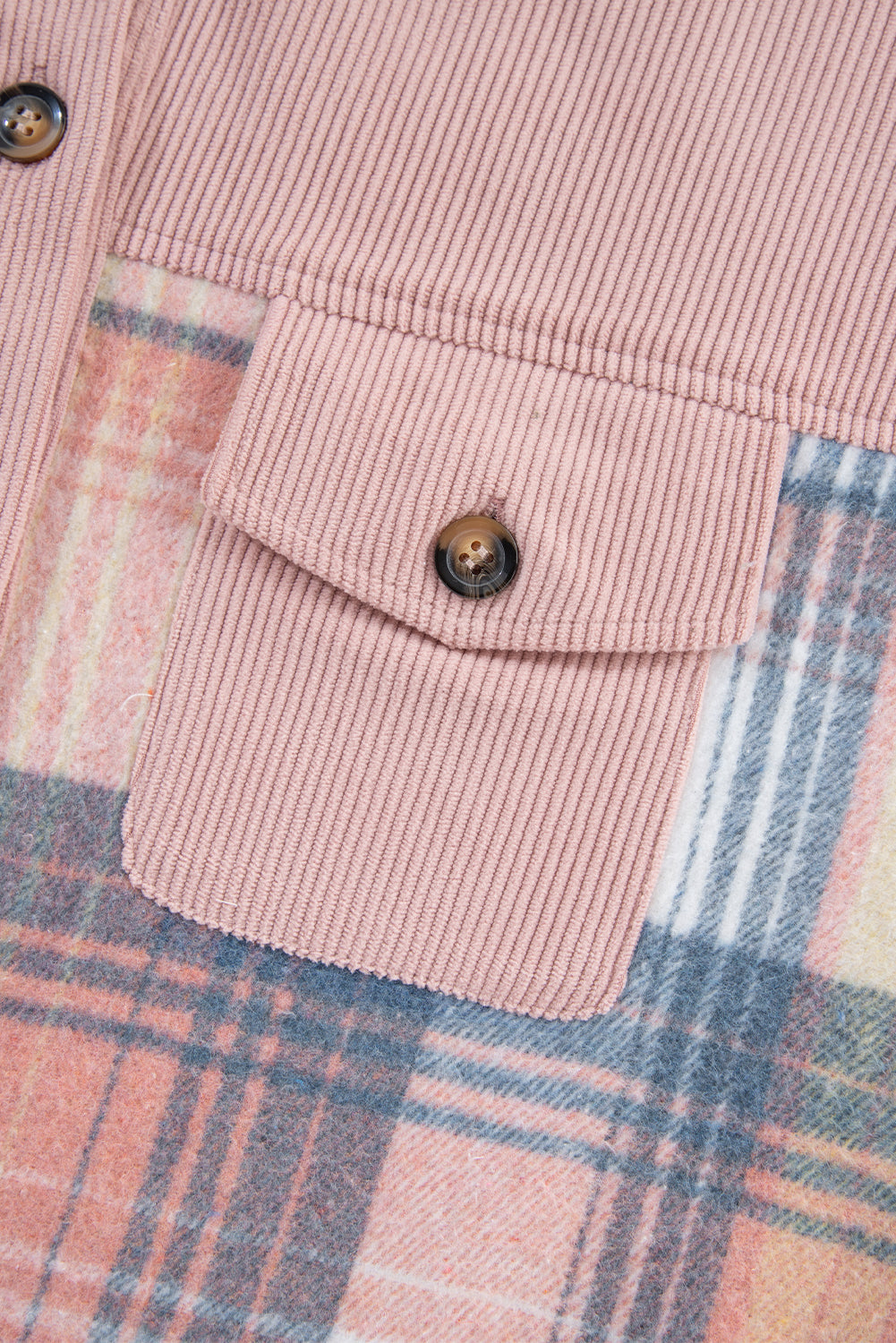 Light Pink Plaid Shacket RTS